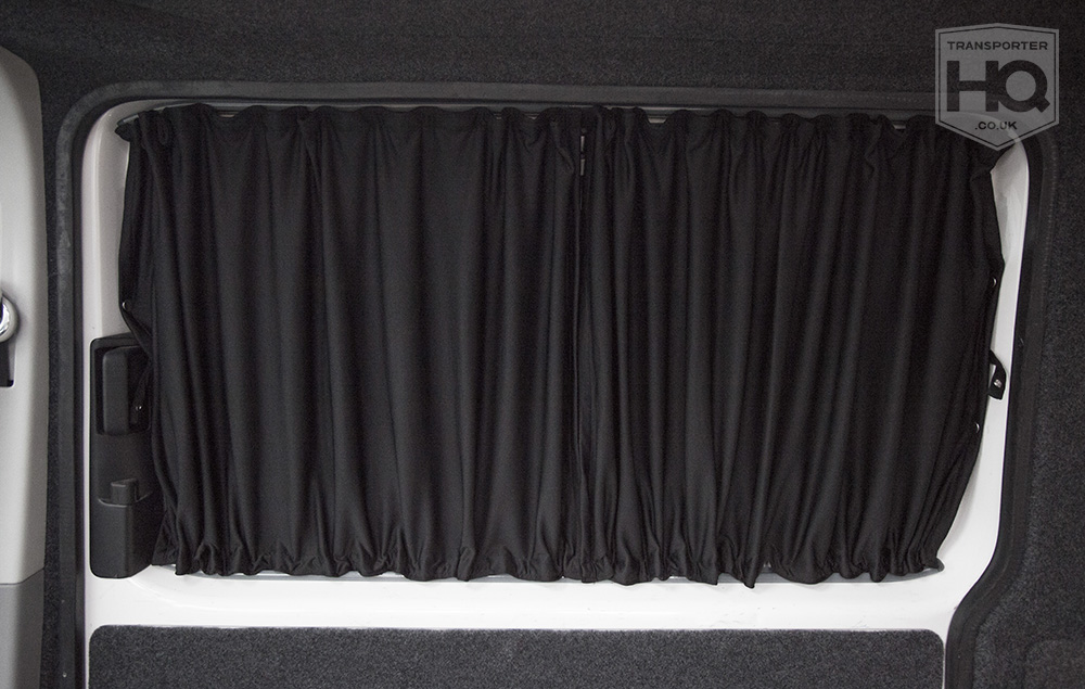 VW T5/T6 - Curtains - Drivers Side - Sliding Door - Black - Standard and Premium Blackout