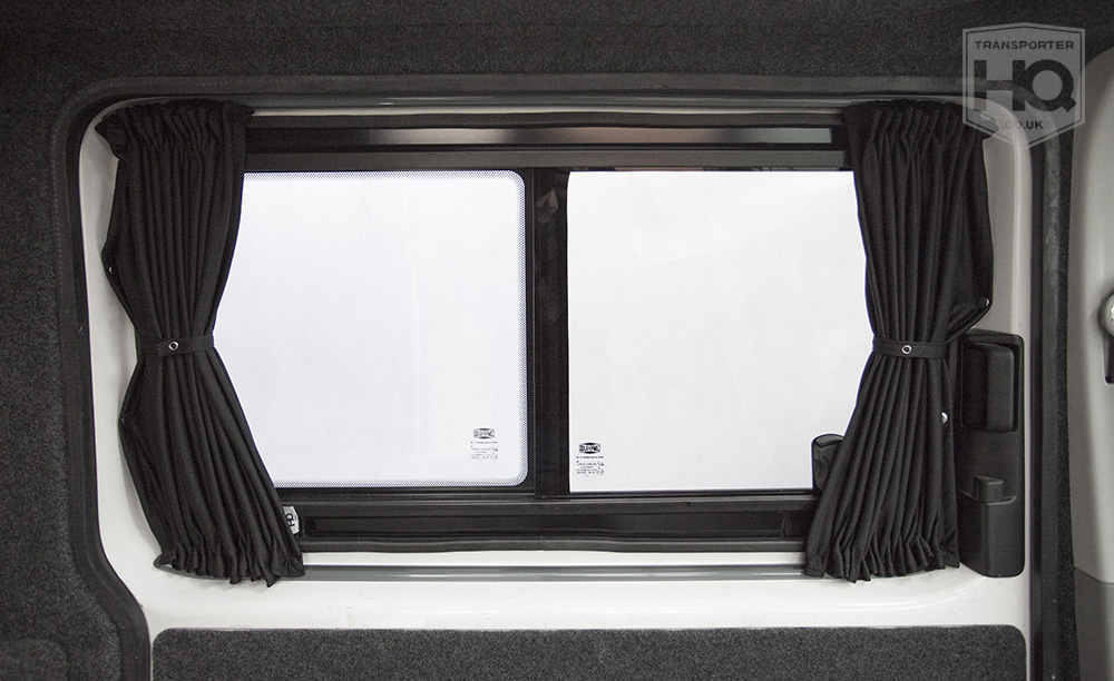 Ford Transit Custom (2024-) Passenger Side (Sliding Door) Curtains - Black